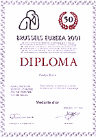 The diploma of the "Brusells Eureka 2001" exhibition